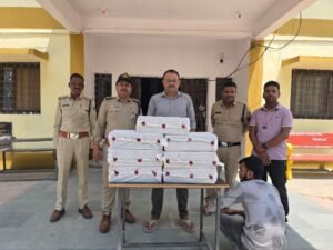 हिंडोरिया थाना प्रभारी धर्मेंद्र उपाध्याय के नेतृत्व में अवैध शराब जप्त