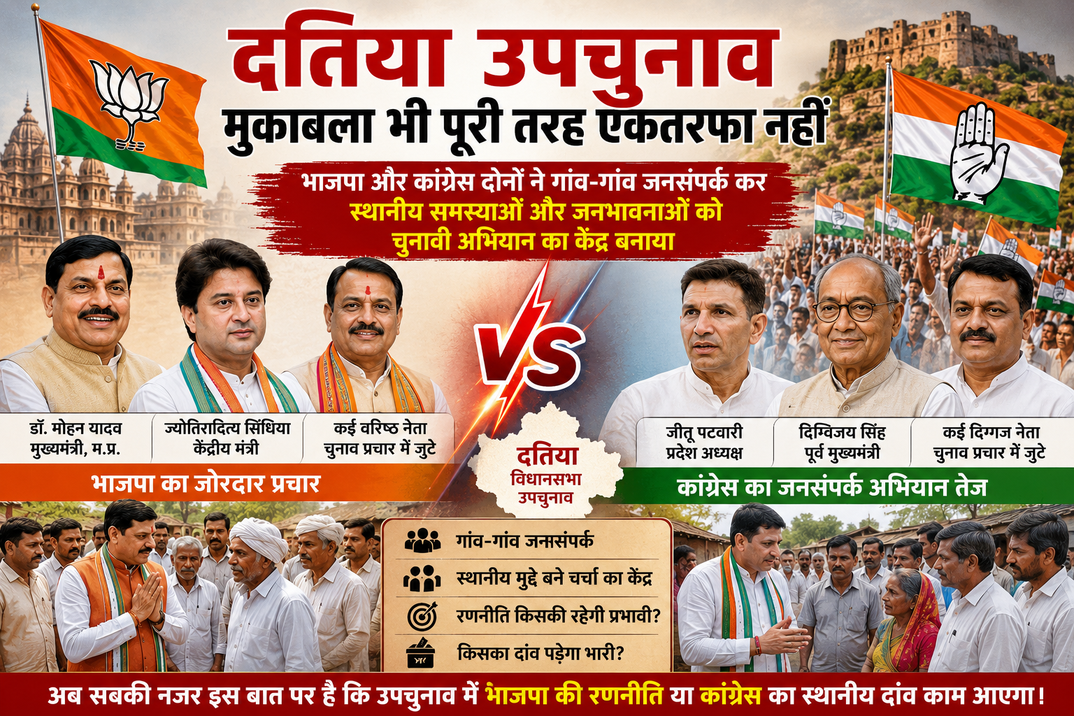 दतिया उपचुनाव – मुकाबला भी पूरी तरह एकतरफा नहीं